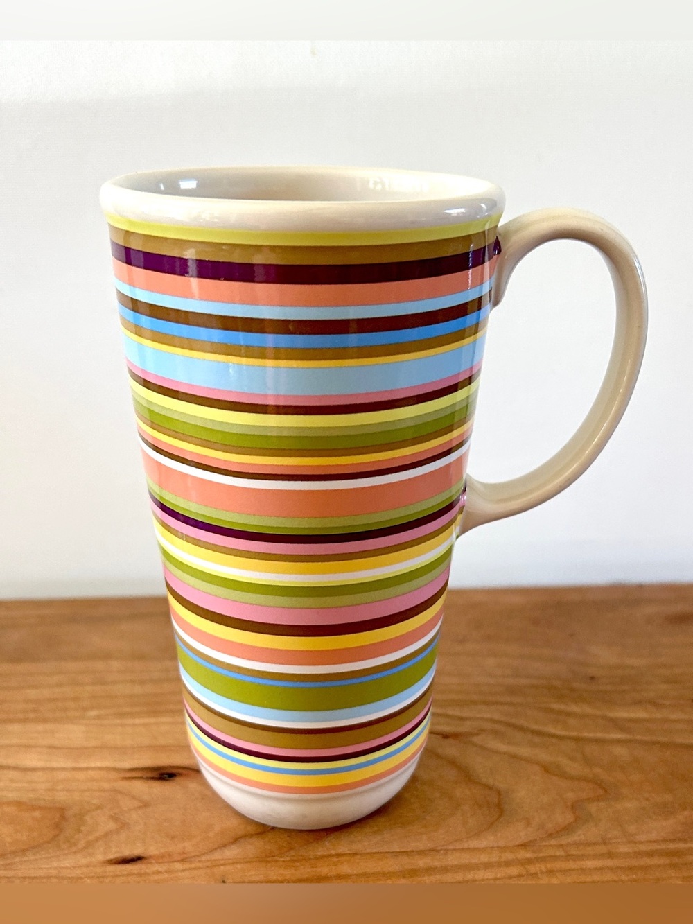 Longaberger Summertime Stripe Travel Coffee Mug #31901 *No Lid